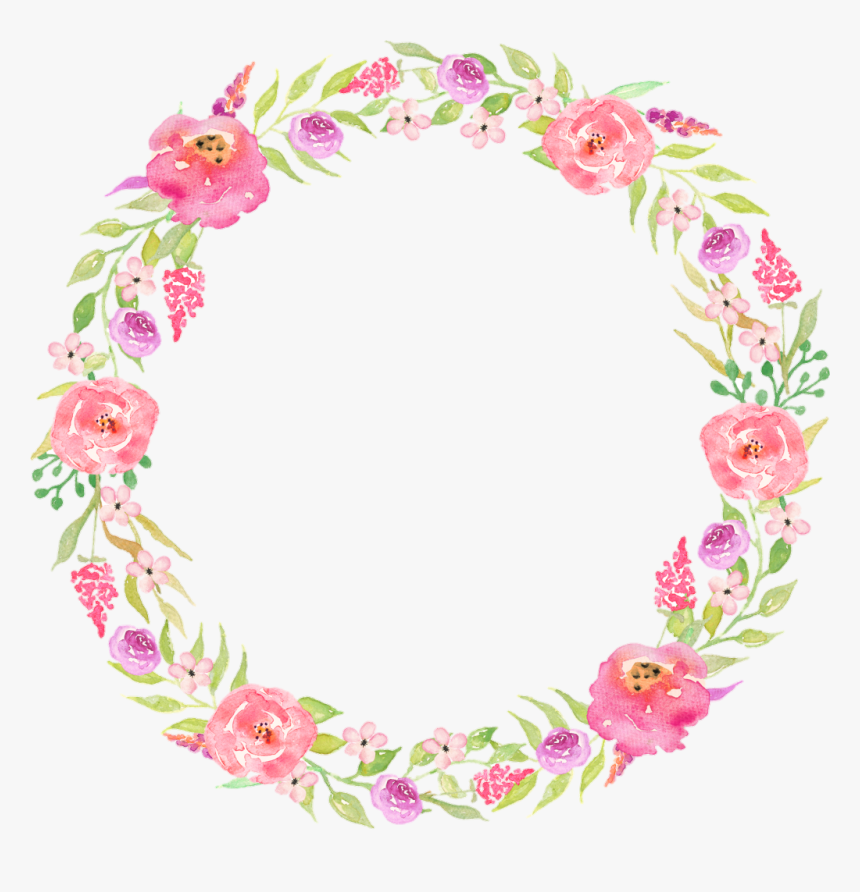 Flower Preservation Wreath Image Garland - Floral Frame Pink, HD Png Download