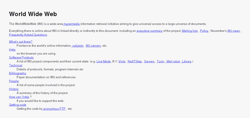 Tim Berners Lee First Web Page, HD Png Download