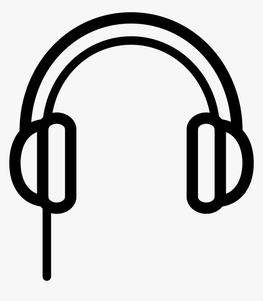 Headphones Outline With Cord Line - Cascos De Musica Dibujo, HD Png Download