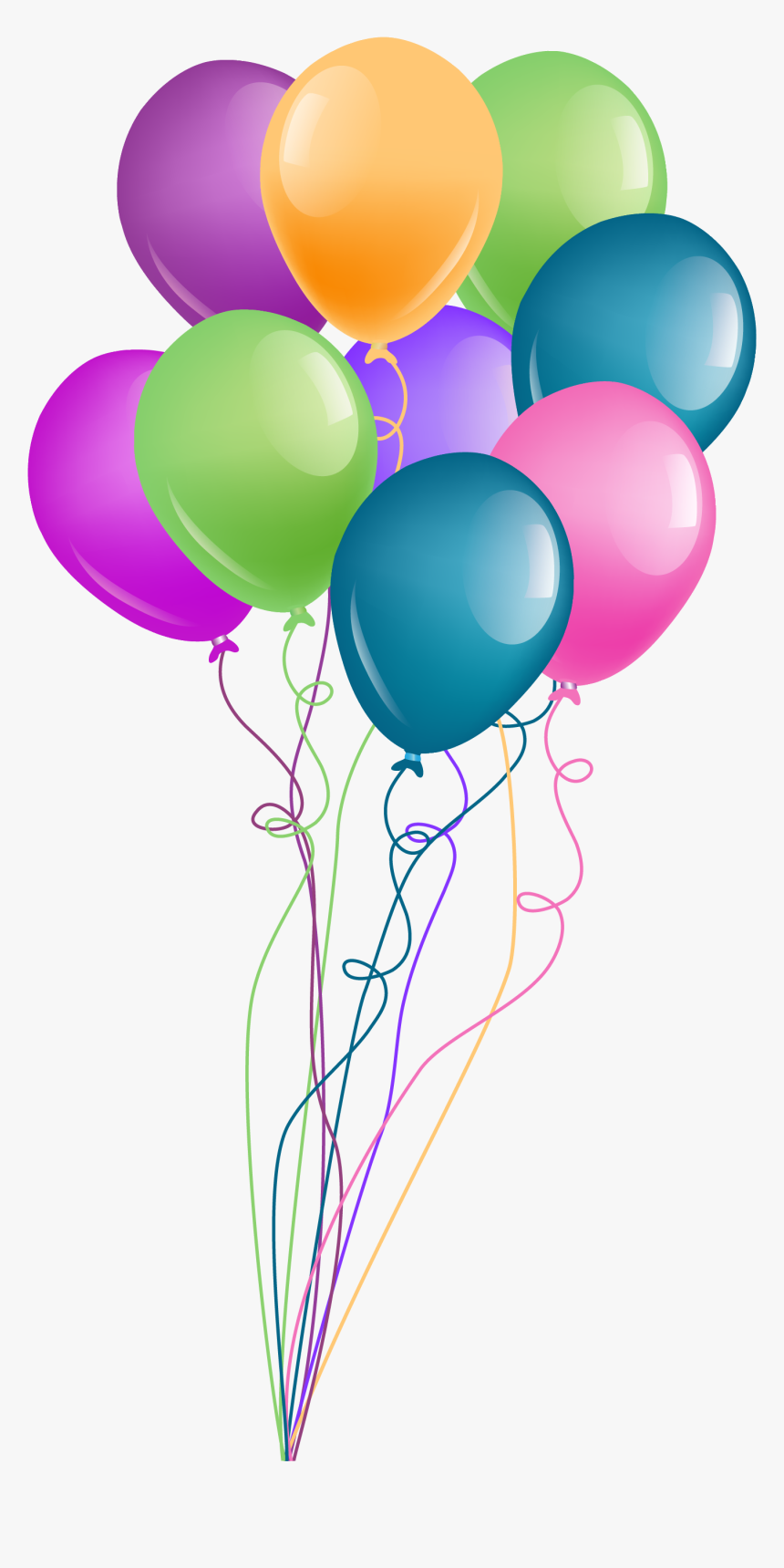 Balloon Dog Clipart Graphic Free Library Birthday Cake - Transparent Background Birthday Balloons Clipart, HD Png Download