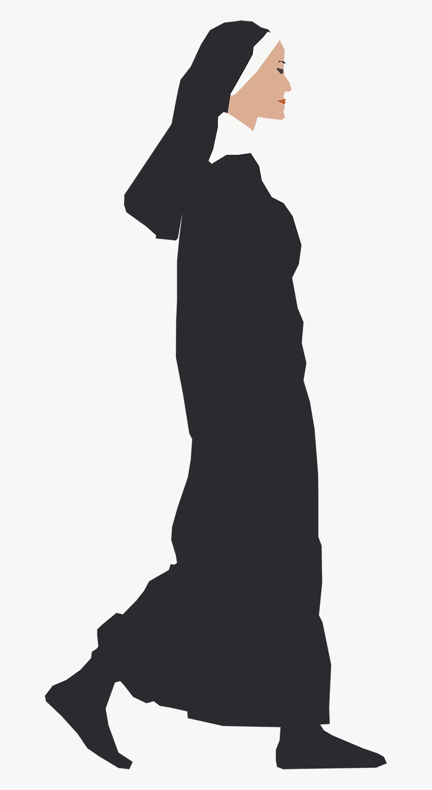 Nun Side View, HD Png Download