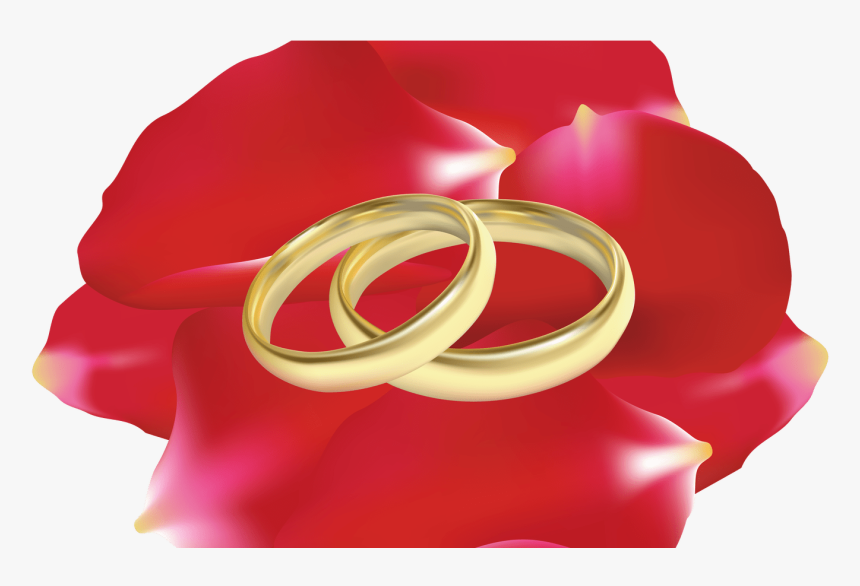 Wedding Rings In Rose Petals Png Clip Art Best Web - Ring, Transparent Png
