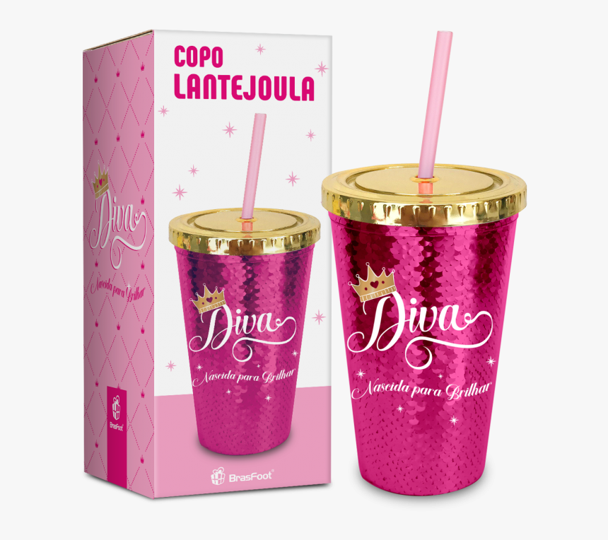 Copo Canudo Lantejoulas - Copos Lindos Com Canudo, HD Png Download