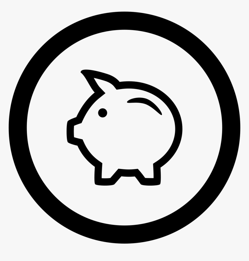Money Pig Outlined In Circular Button - Dollar Sign In A Circle, HD Png Download