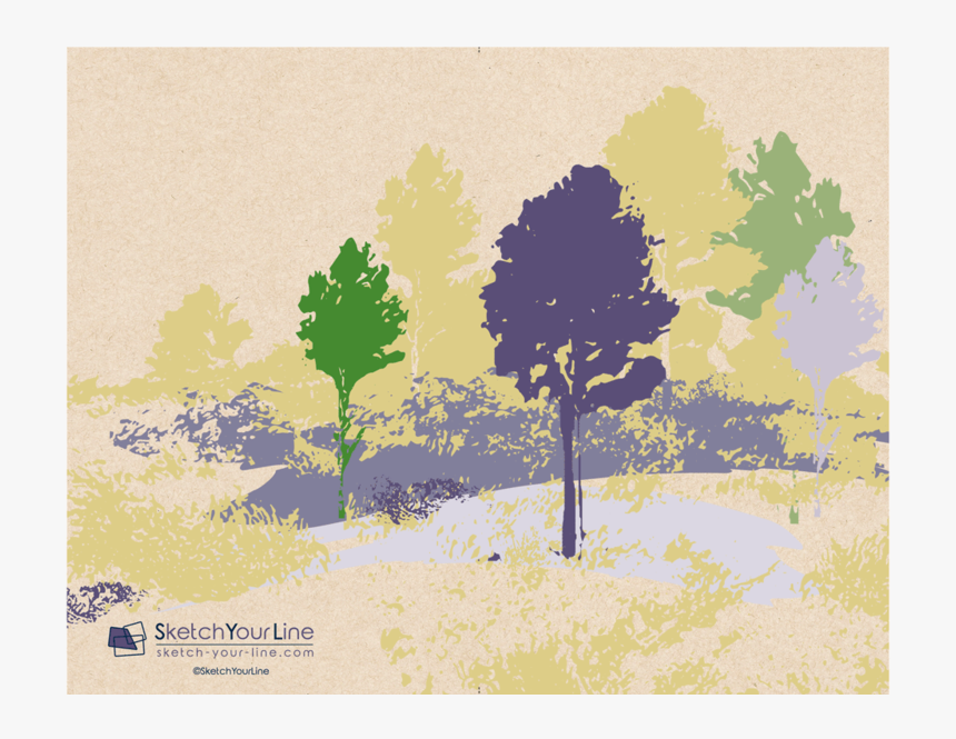 Painted Horizon Rectangular Greeting Cards 
 Class - Oak, HD Png Download