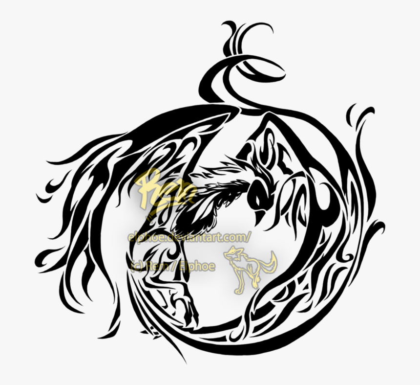 Dragon Phoenix Tattoo - Anime Phoenix Tattoo, HD Png Download