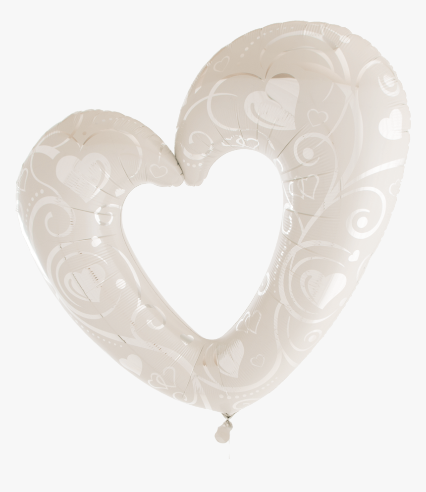 Hearts & Filgree Pearl White Supershape - Heart, HD Png Download