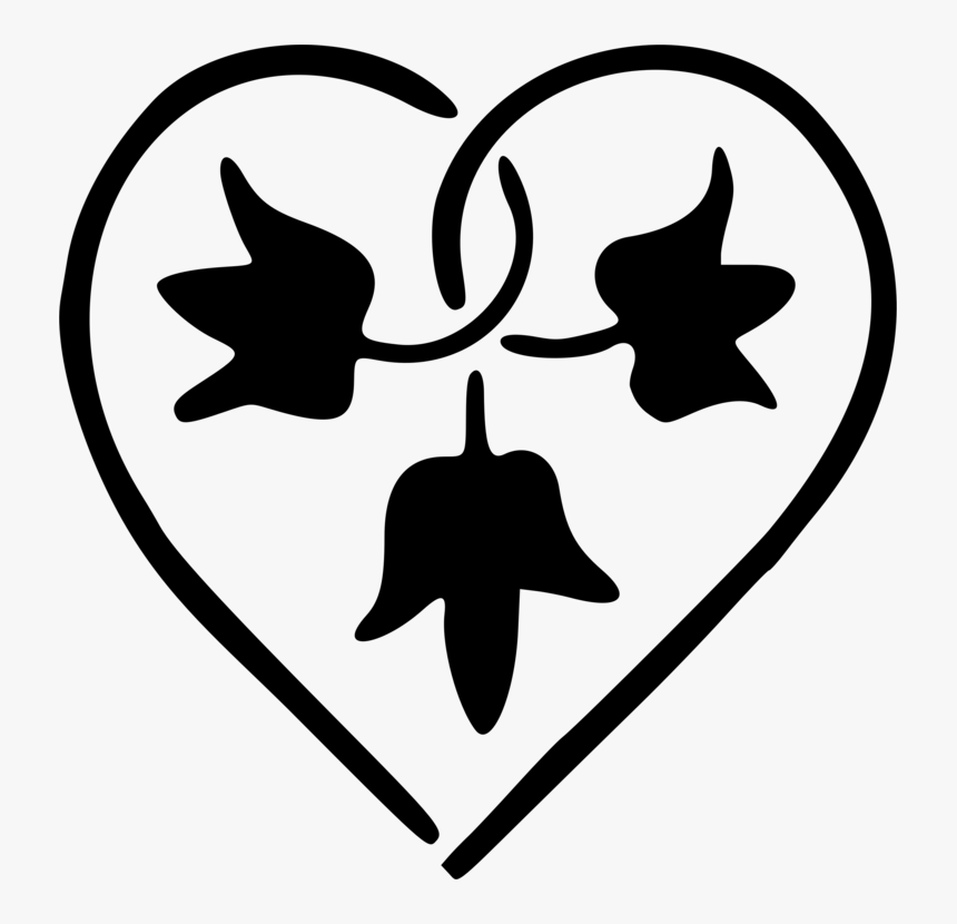 Heart,flower,silhouette, HD Png Download