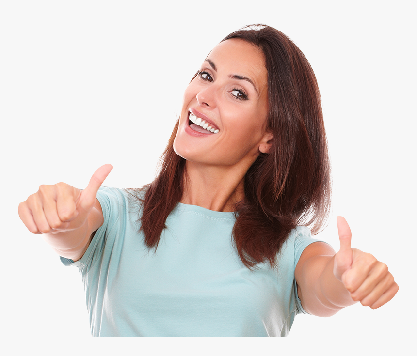 Custom Teeth Shading Patient Mckinney, Tx - Señora Con Pulgar Arriba, HD Png Download