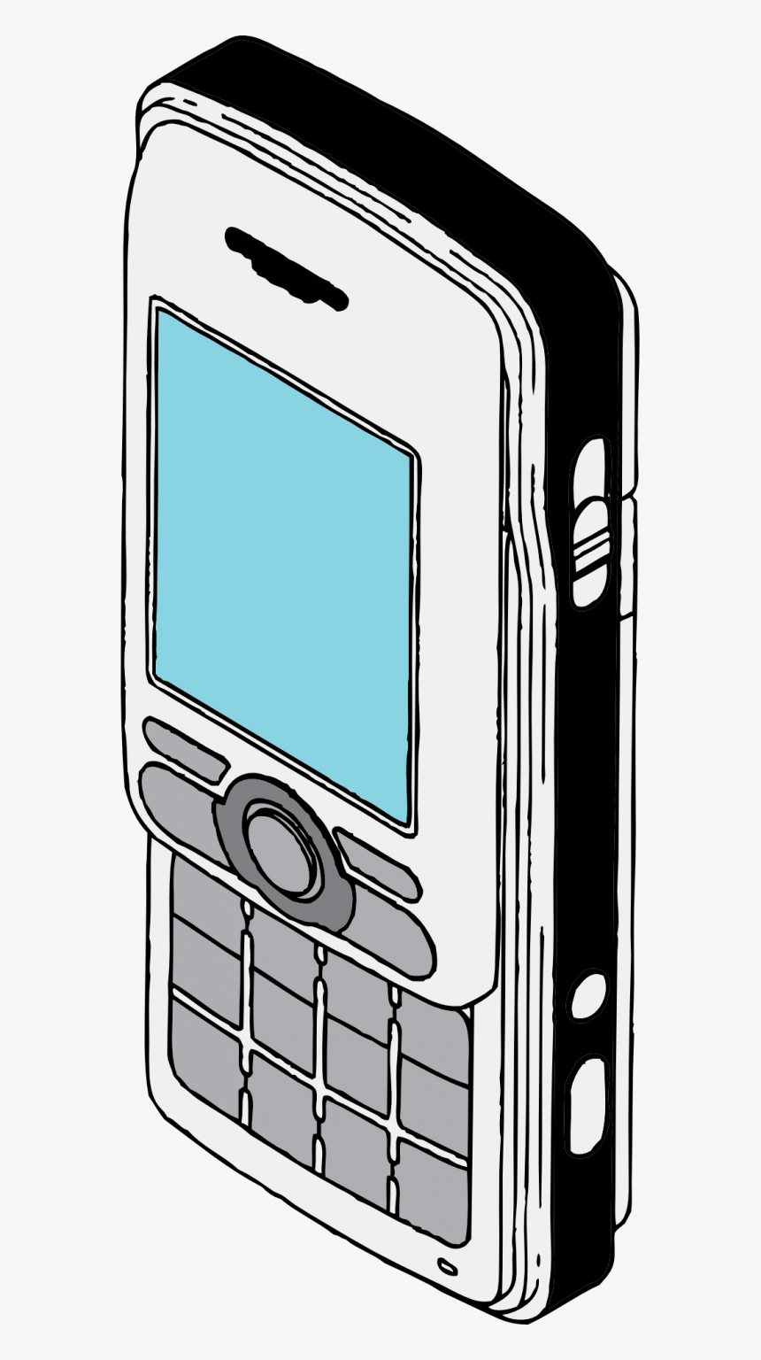 Cell Phone Retro Drawing, HD Png Download