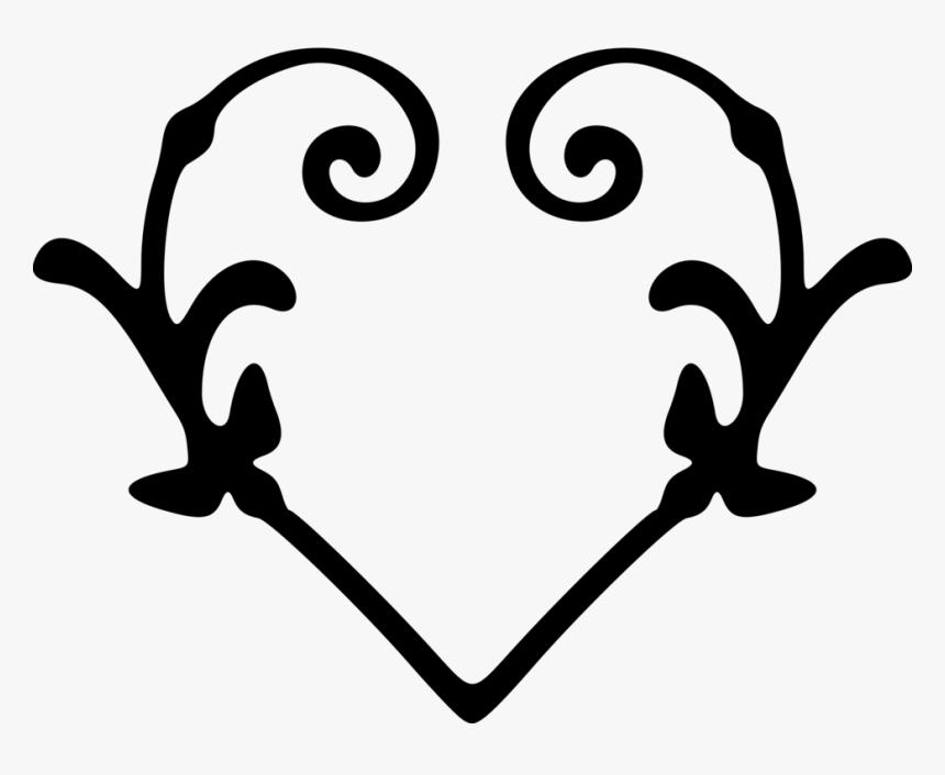 Heart,silhouette,love - Stylised Heart, HD Png Download