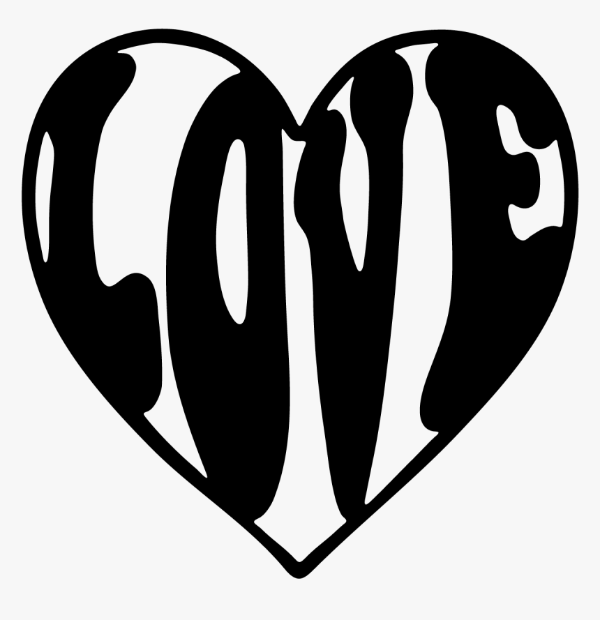 Hippy Love Heart - Heart With Love Written Inside, HD Png Download