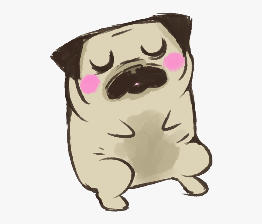 Puppies Drawing Pug - Blushing Pug, HD Png Download