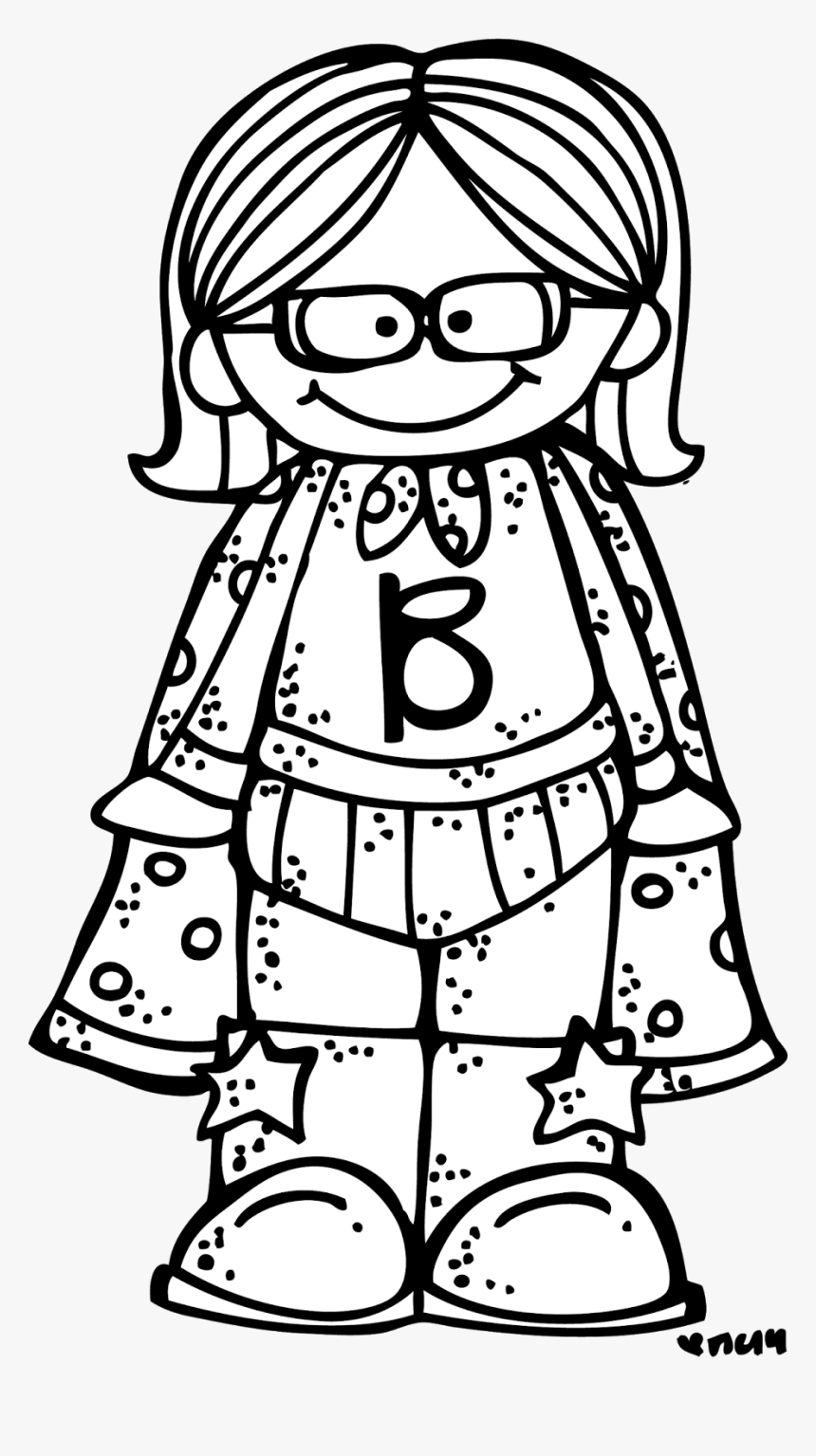 Clipart Superhero Reading Black And White - Cute Superhero Clipart Black And White, HD Png Download