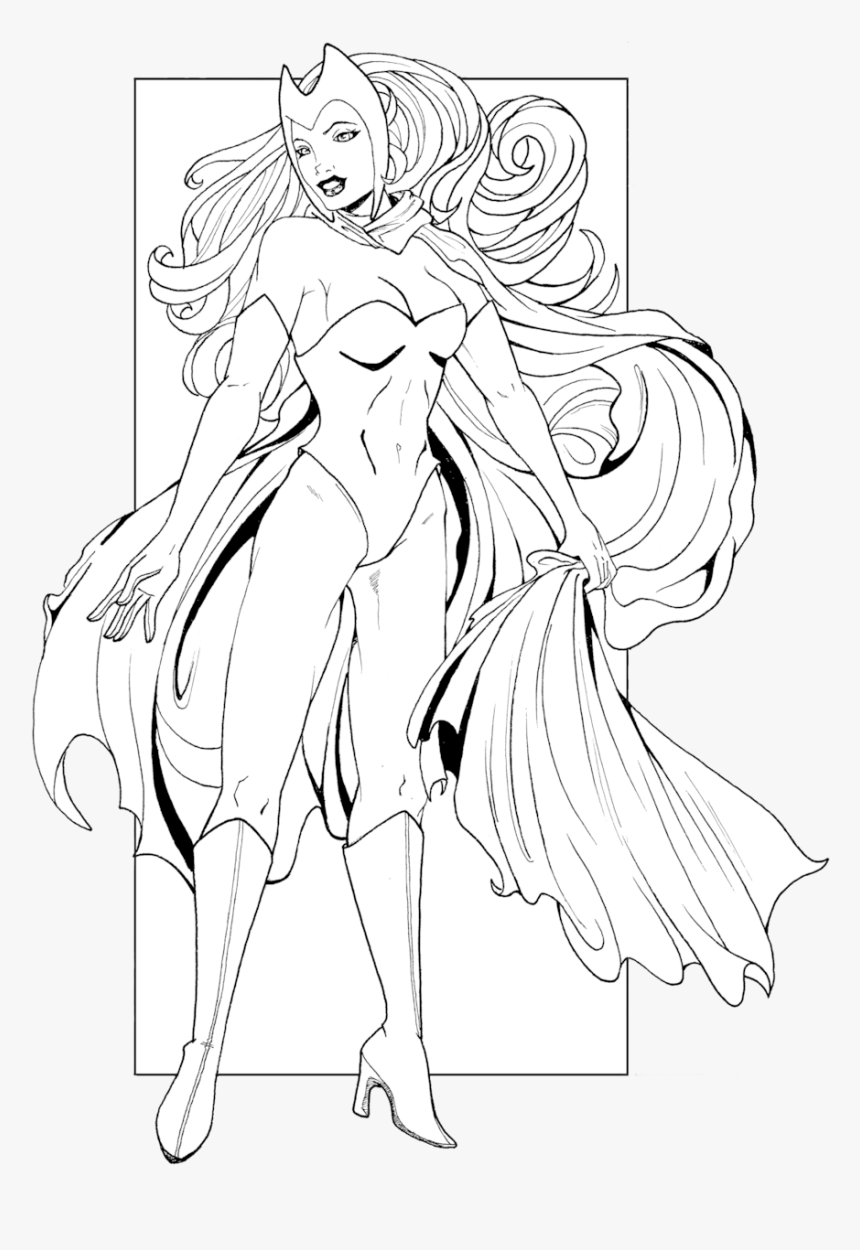 Marvel Scarlet Witch Sketch, HD Png Download , Transparent Png Image ...