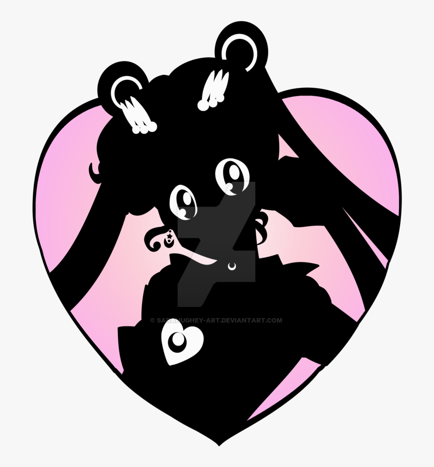 Sailor Moon Heart Silhouette By Sarahughey - Sailor Moon Silhouette Transparent, HD Png Download
