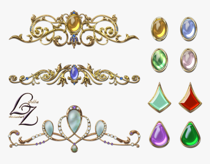 Crown With Red Jewels Clipart Picture Free Library - Crown Anime Tiara, HD Png Download