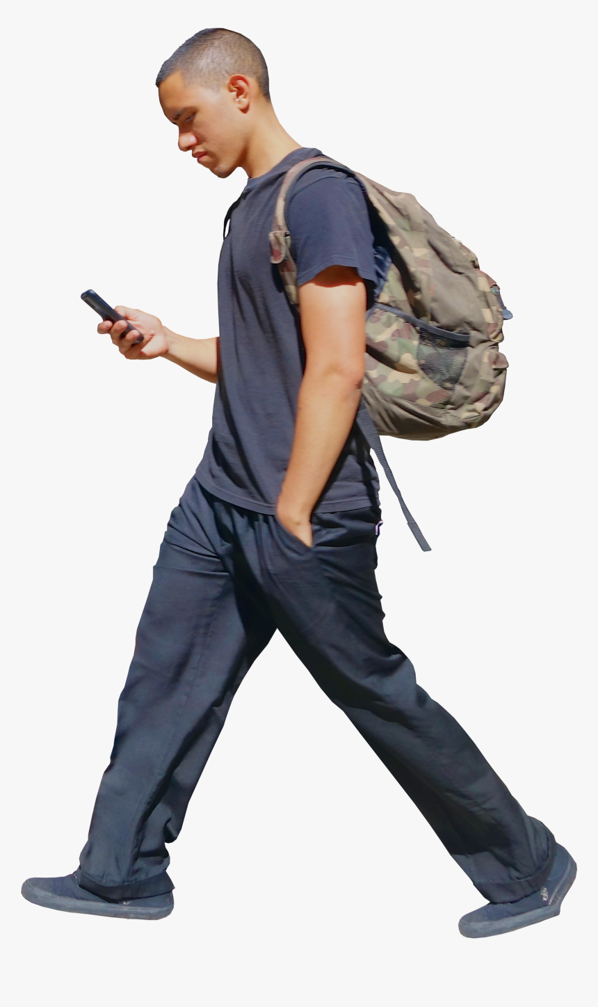 Man Walking On Phone, HD Png Download
