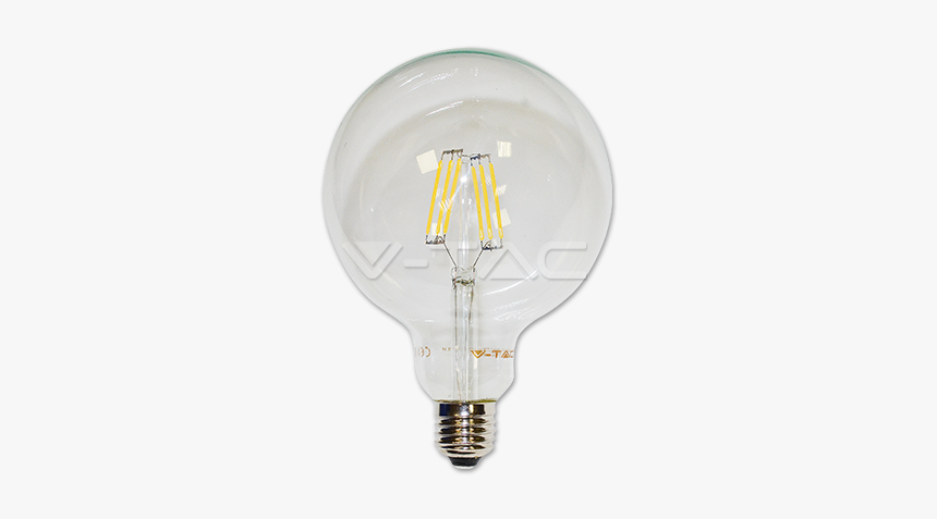 6w Filament E27 G125 Топло Бяла Светлина - Compact Fluorescent Lamp, HD Png Download