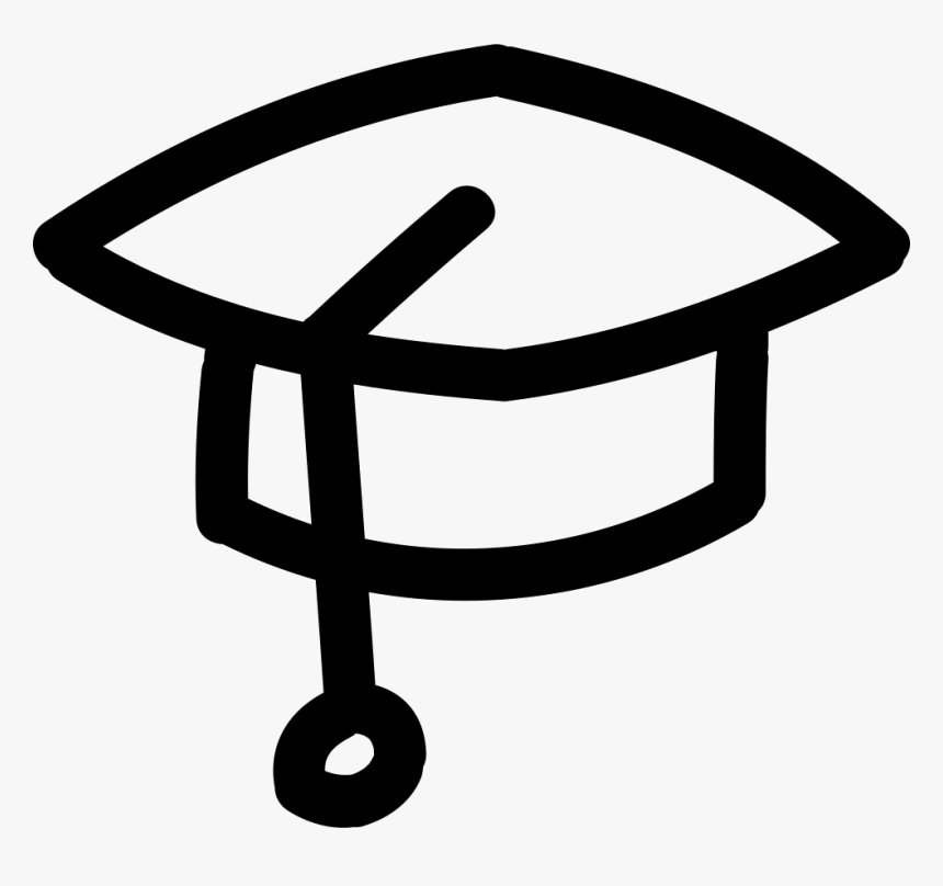 Graduate Hand Drawn Hat Outline - Graduation Icon Outline Transparent, HD Png Download