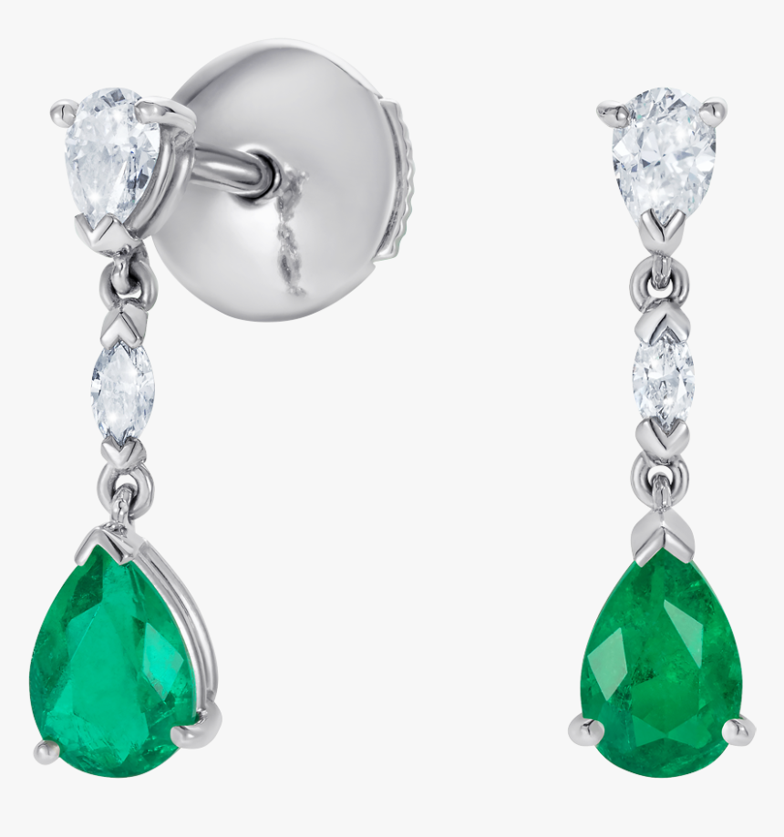 Grafton Emerald And Diamond Drop Earrings - Earrings, HD Png Download