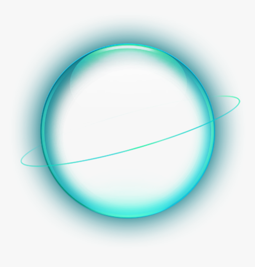 #ftestickers #planet #venus #neon #luminous #blue - Circle, HD Png Download