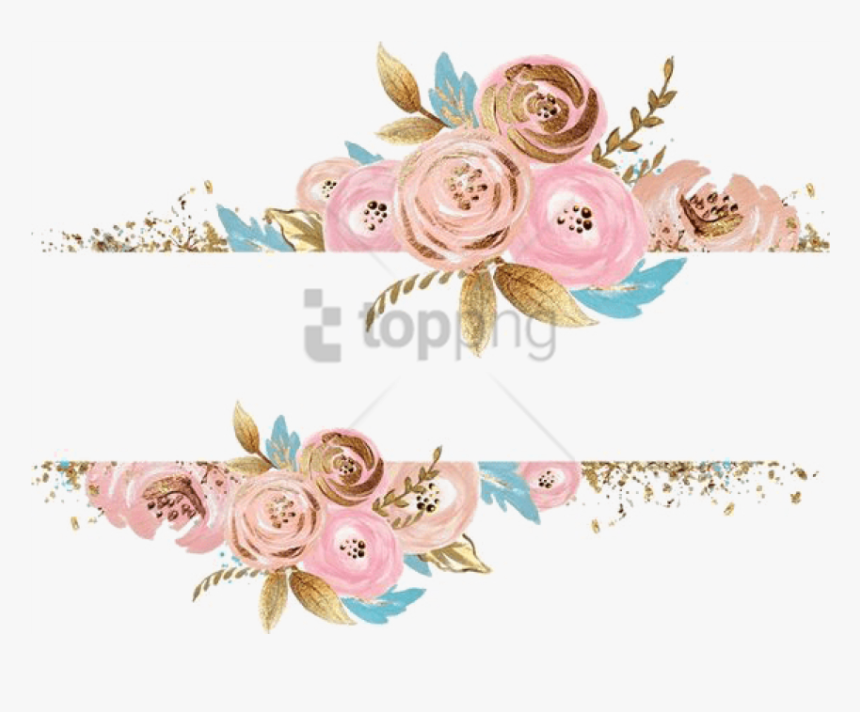 Free Png Watercolor Flower Gold Png Image With Transparent - Rose Gold Flower Png, Png Download