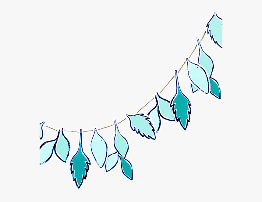 Hand Doodled Leaves Garland-palm & Pine Party Co - Garland, HD Png Download