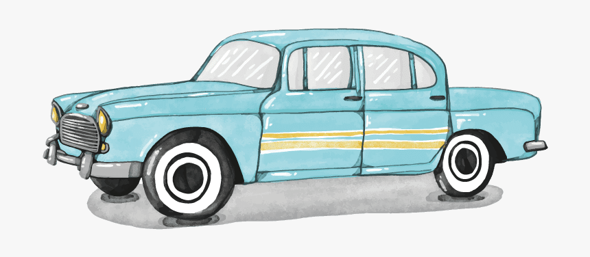Retro Drawing Peugeot, HD Png Download