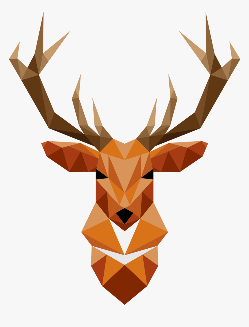 Transparent Deer Antler Clip Art - Geometric Deer, HD Png Download
