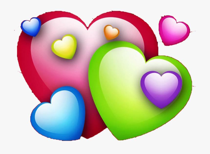 Colorful Hearts, HD Png Download