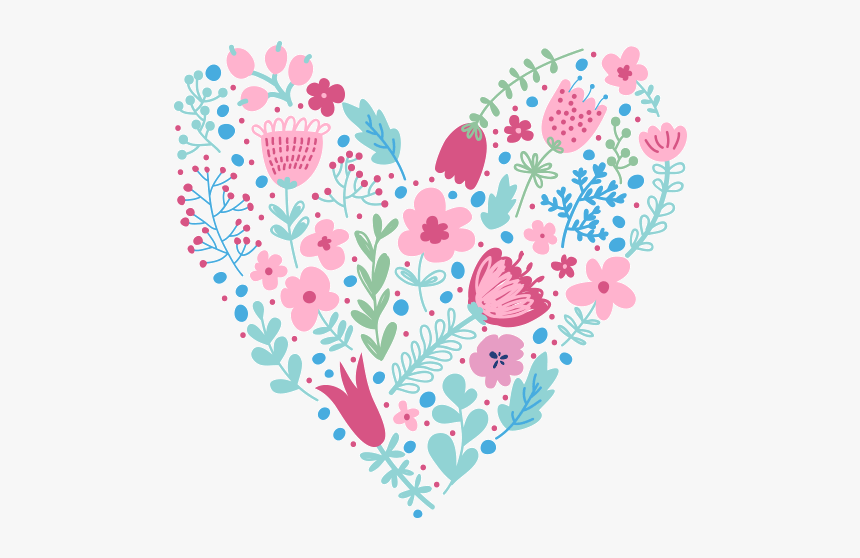 Corazón De Flores - Freepik Vector Flower Heart, HD Png Download
