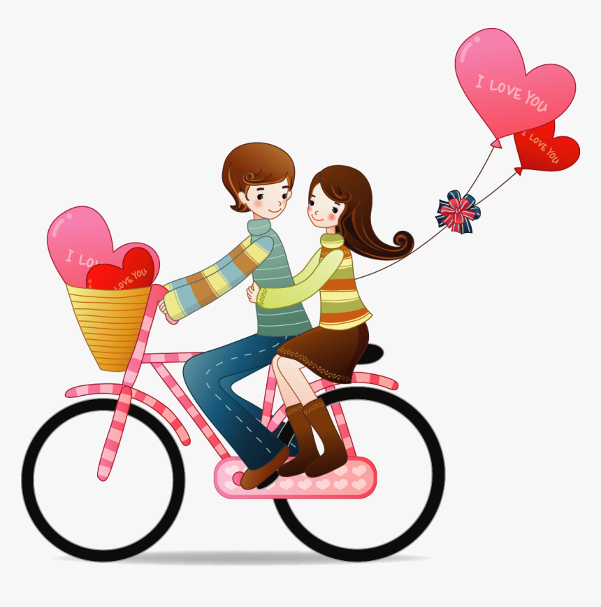 B *✿* Valentines Day Couple, Love Valentines, Wedding - Valentines Day Romantic Cartoon, HD Png Download