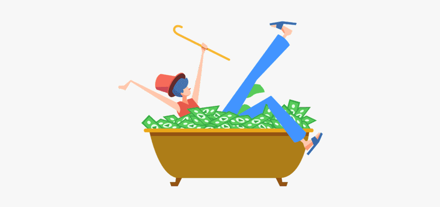 Having Fun In A Bathtub Of Money, HD Png Download