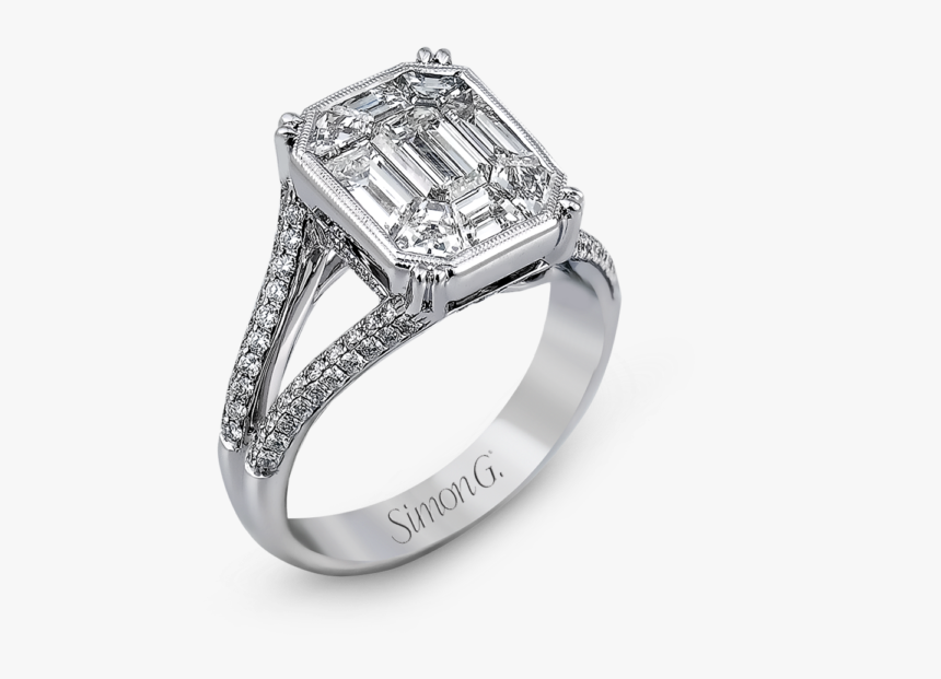 18k White Gold Diamond Engagement Ring - Different Wedding Ring Styles, HD Png Download