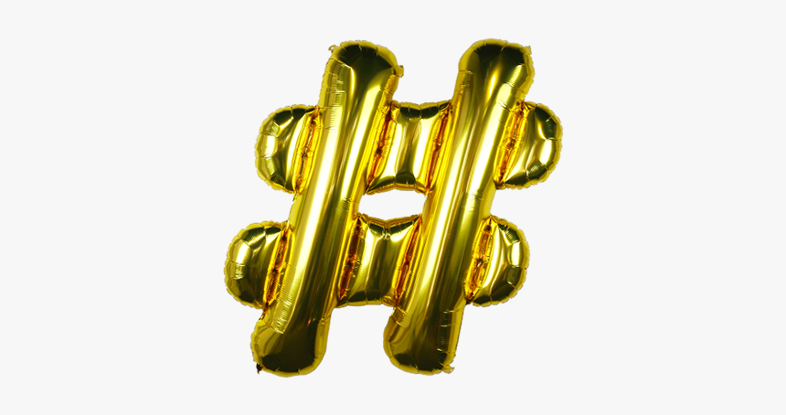 Letter Balloon Hashtag Gold 36 - Calligraphy, HD Png Download