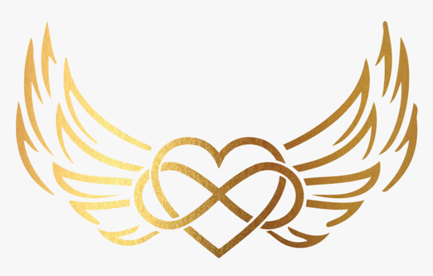 Heartwingsjenlogo1-01 - Gold Wings Png Transparent, Png Download