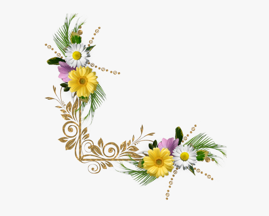 Flower Corner Border Png, Transparent Png