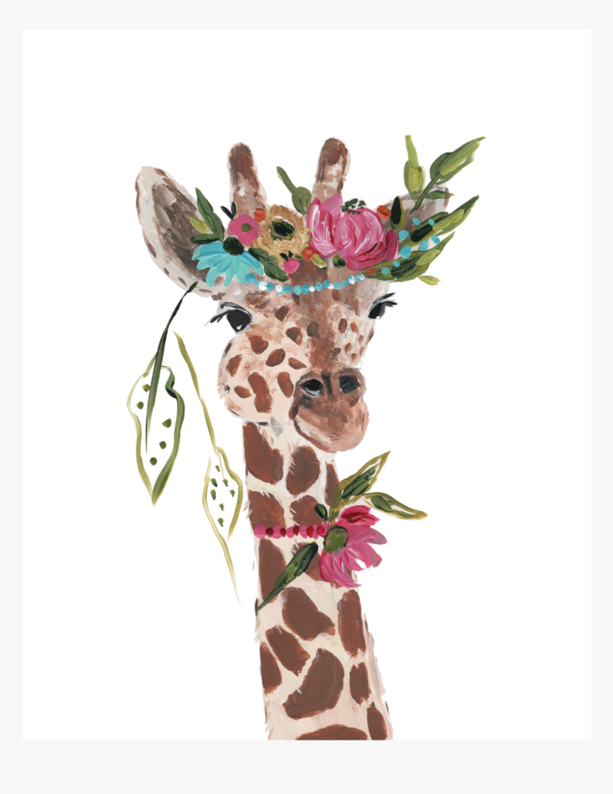 Boho Giraffe [art Print] 
 Class Lazyload Lazyload - Boho Art Giraffe, HD Png Download