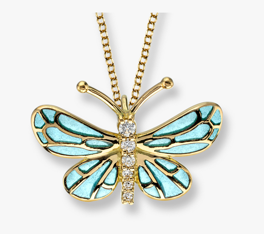 Blue Butterfly Necklace No Background, HD Png Download