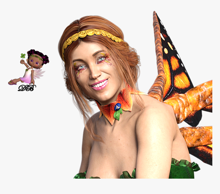 Tube Femme Papillon 3d - Illustration, HD Png Download