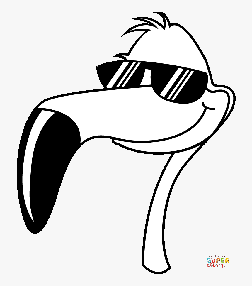 Flamingos Coloring Pages Free Coloring Pages - Flamingo With Glasses, HD Png Download