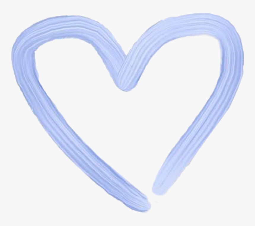 #blue #heart #tint #paint #aesthetic #coração #draw - Blue Heart Draw Png, Transparent Png
