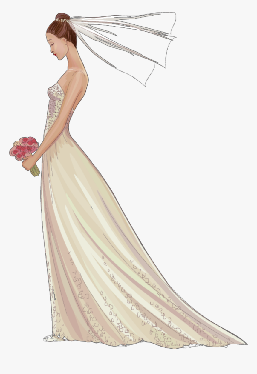 #fteatickers #woman #bride #weddingdress - Sketch, HD Png Download