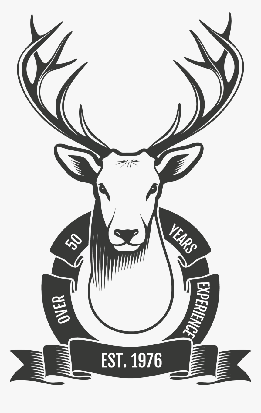 White Tail Deer Mount Graphic With A Ribbon Stating - Venado Cola Blanca Dibujo, HD Png Download