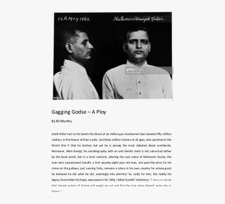 Nathuram Godse, HD Png Download