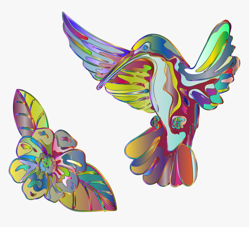 Humming Bird Flower Clipart Vector Royalty Free Stock - Illustration, HD Png Download