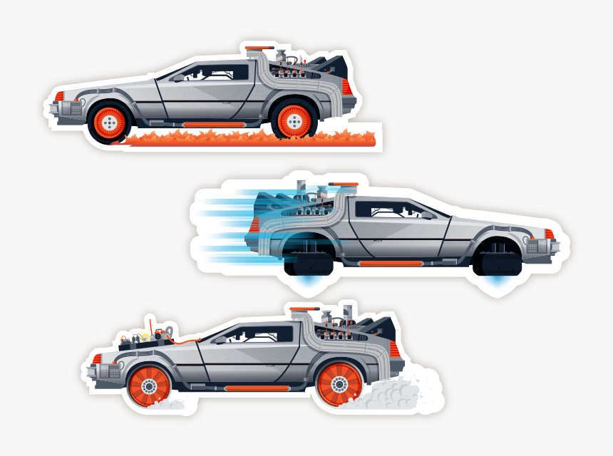 Back To The Future - Sticker Delorean, HD Png Download