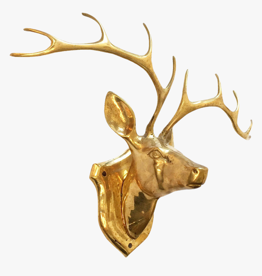 Reindeer Elk Antler Brass - Reindeer, HD Png Download