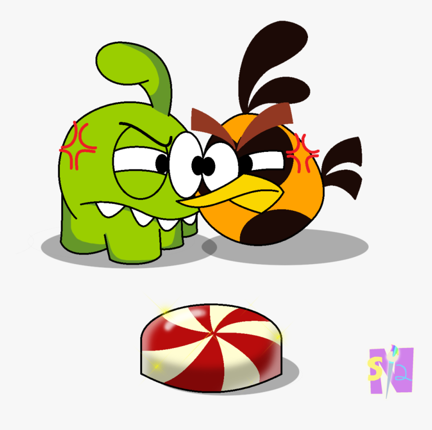 Om Nom Angry Birds, HD Png Download